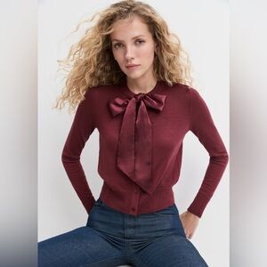 Favorite Daughter The Take A Bow Cardigan in Vino